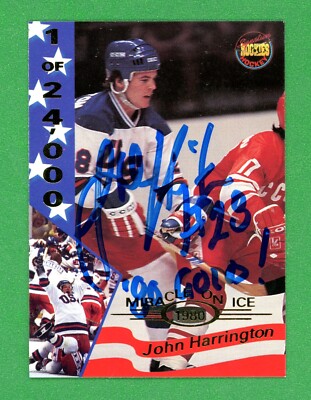 John Harrington Miracle On Ice 1980 USA Olympic Gold Hockey Signed Card E26911