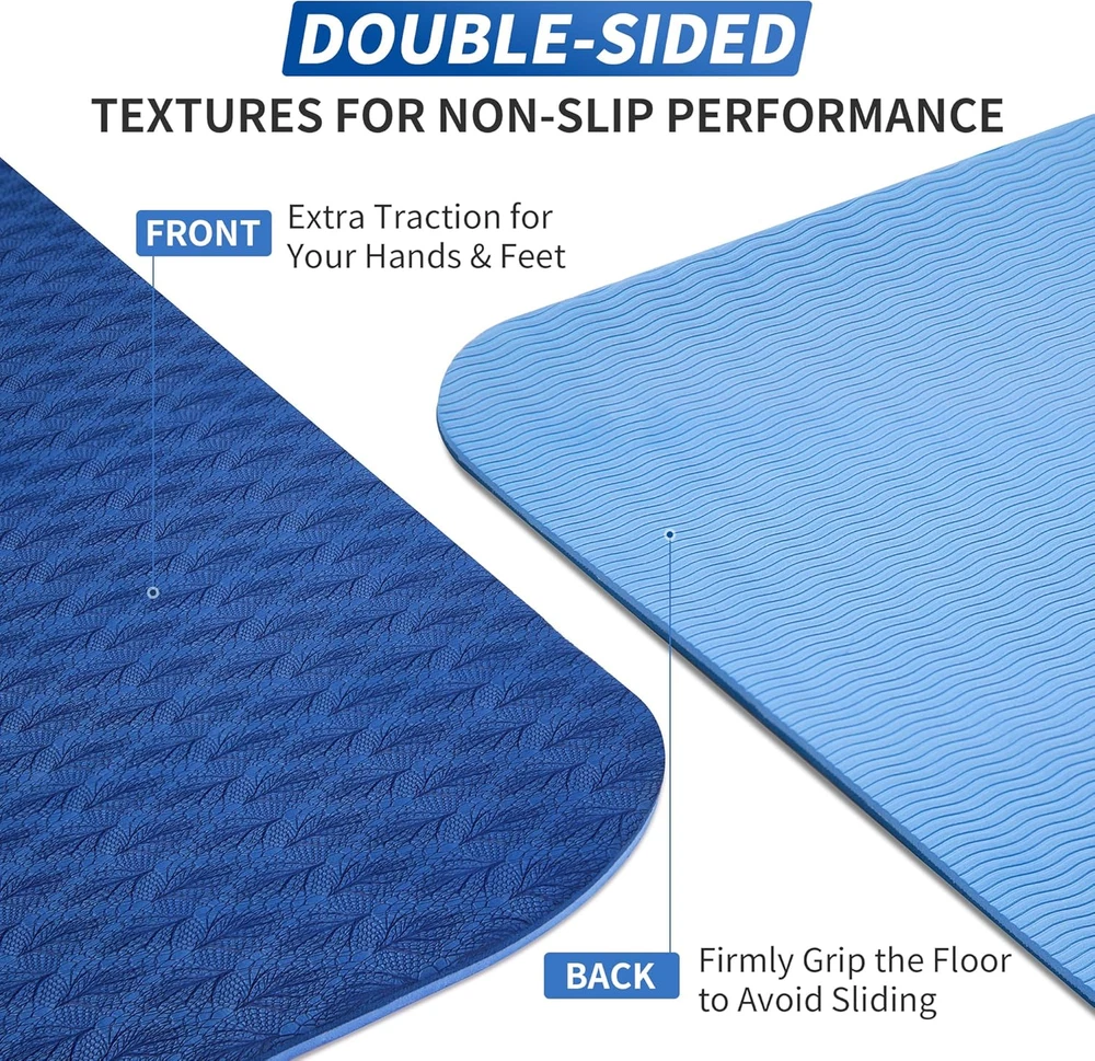 Non-Slip Extra Thick Yoga Mat for Women Men Kids 1/3 1/4 2/5 Inch