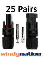 25 Pairs Male Female Solar Panel Cable Connectors USA Ship