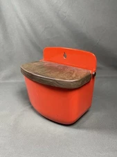 VINTAGE 1960’s boite a sel orange ROSTI MEPAL DENMARK salt box W/ Bakelite Lid