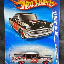 Hot Wheels '57 Chevy Bel Air Edelbrock #23 Silver Black HW Performance R7528