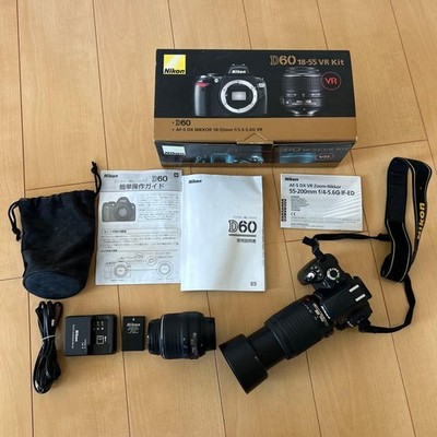 Nikon D60 Digitale Spiegelreflexkamera Kit mit 2 Zoomobjektiven AF-S DX 18-55...
