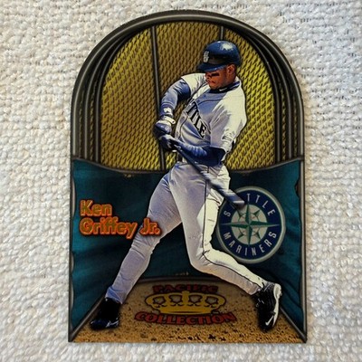1998 Pacific Crown Collection KEN GRIFFEY JR. In The Cage die cut laser seattle