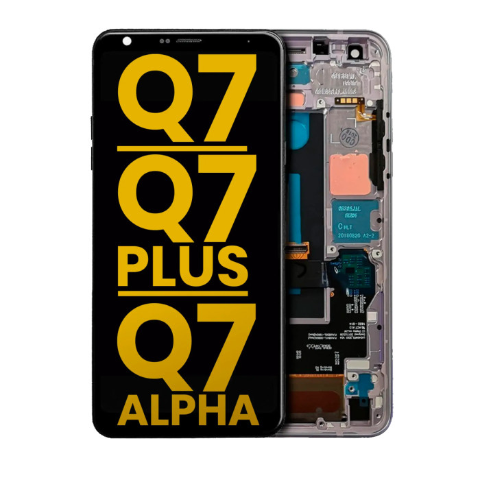 Écran LCD avec cadre pour LG Q7 / Q7 Plus / Q7 Alpha (reconditionné) (argent)