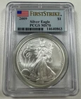2009 $1 American Eagle PCGS MS70 FIRST STRIKE 1 oz .999 Silver Coin