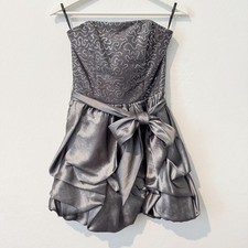 Jessica McClintock for Gunne Sax Sequin Strapless Formal Mini Dress Bow Party 3