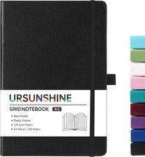 Graph Grid Paper Notebook/Journal Classic Journal/Notebook Ribbon Divider Black