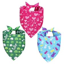 Valentines Dog Bandana St Patricks Day and Easter Dog Bandana X-Large 25-LGR