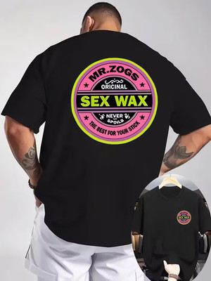 MR. ZOGS Herren Grafik T-Shirt Sexy Wachs Rücken Print Atmungsaktiv Bequem Tee