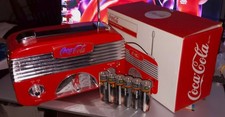 COCA-COLA RED VINTAGE STYLE AM/FM MINI 6" X 3" RADIO NEW. OPEN BOX