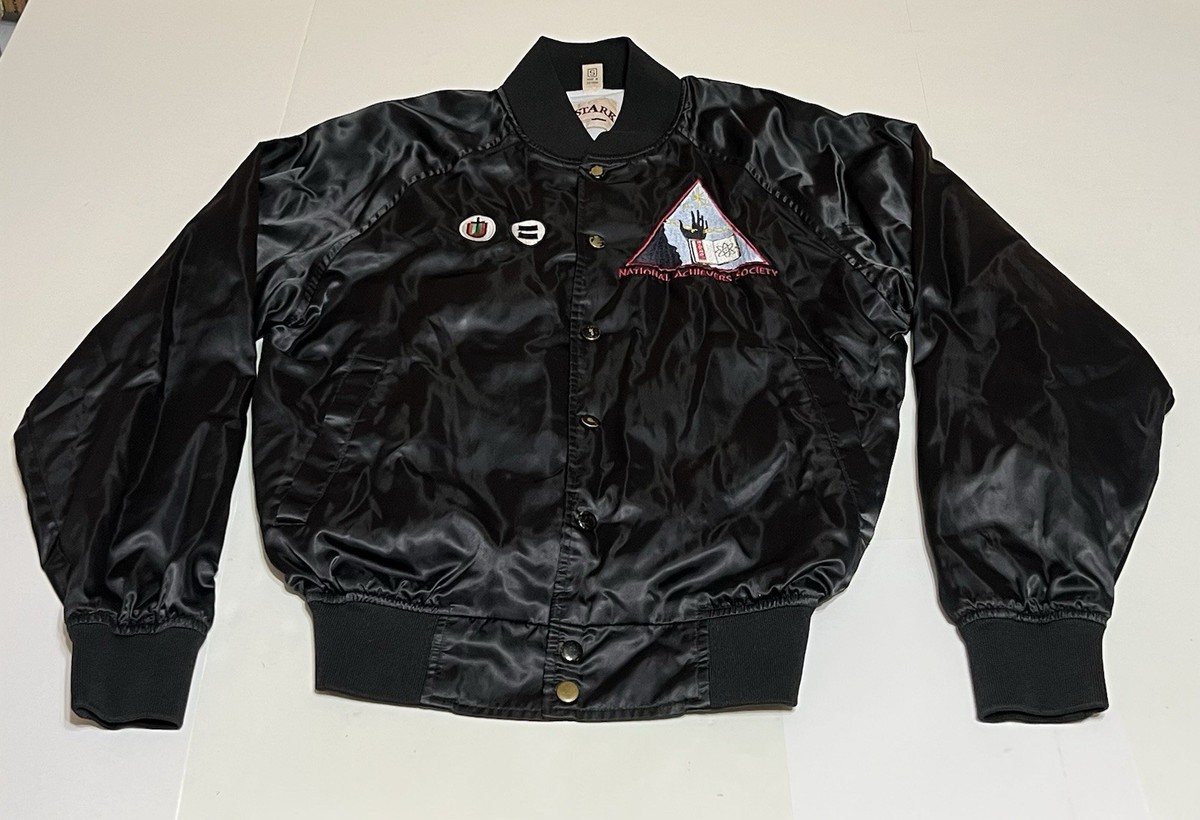 Vtg National Achievers Society Satin Baseball Bomber Jacket Men's