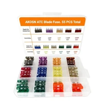 Standard ATO/Car Fuse Assortment Kit, 55 Pieces, RV Marin Automotive Blade Fuse,