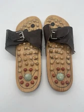 Wooden  Foot Massage Sandals Natural Therapeutic Reflexology