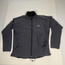 Vintage Patagonia Jacket Womens L Gray Full Zip Soft Shell Fleece Lined Outdoor