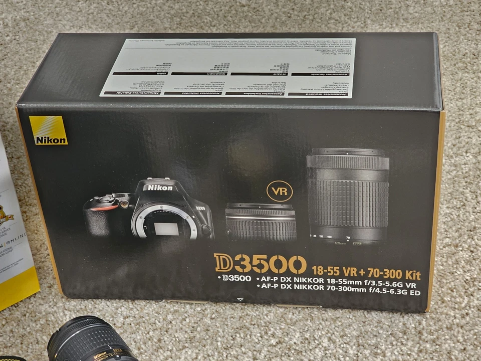尼康 D3500 数码单反相机 2 镜头套装带包额外电池带附加值。 — 第 4/4 张图片