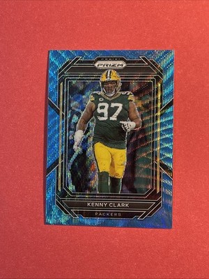2022 Panini Prizm #110 Kenny Clark Blue Wave # 22/199 Green Bay Packers
