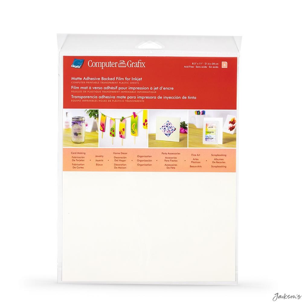 Grafix Matte Printable Film A4 6 Pack For Inkjet Laser Craft Overlays
