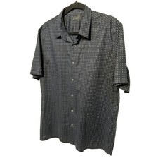 Theory Short Sleeve Button Up Shirt Black Sphere Print Size XL