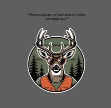 Deer Hunter Sticker Waterproof Decal Hunting Outdoor Funny Humor Nature Gift NEW