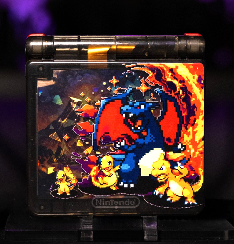 Nintendo Game Boy Advance SP GBA IPS V5 Screen Shiny Charizard Edition Console