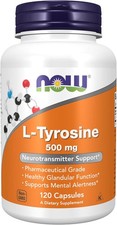 NOW Supplements, L-Tyrosine 500 mg, Supports Mental 120 Count Pack of 1 