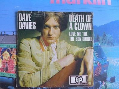 Singlecover  Plattenhülle DAVE DAVIS DEATH OF A CLOWN/LOVE ME TILL THE SHINES