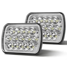 7x6 5x7 LED Headlights Chrome H6054 H4 Sealed Beam Replacement for H6052 6054...