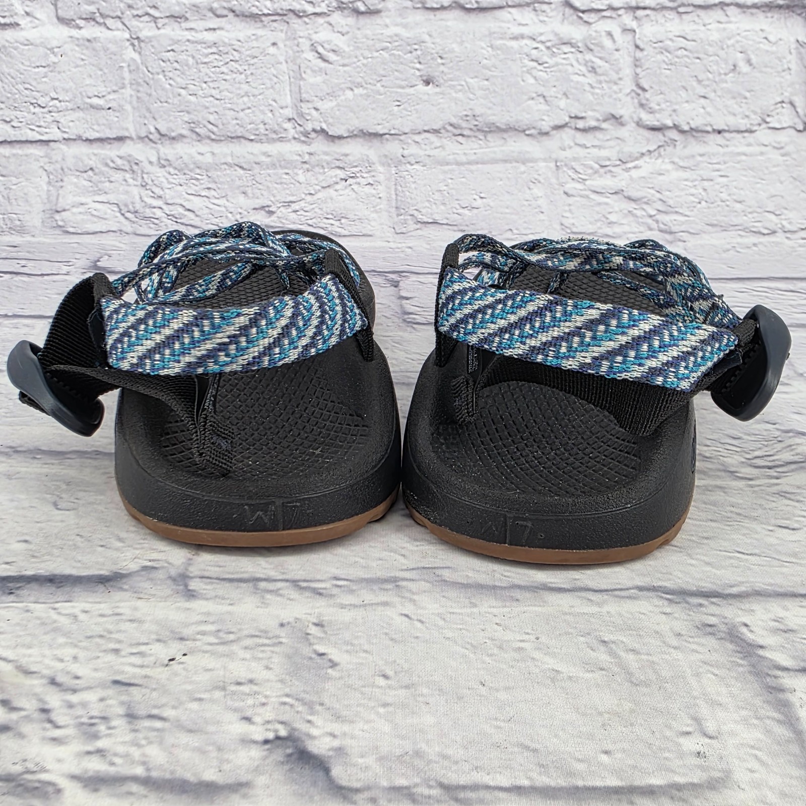 Chaco Z Cloud X2 Blue White Patterned Straps Hiki… - image 3