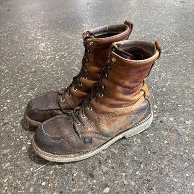 Thorogood 804-4308 Men's 8'' Leather Moc Toe Steel Safety Work Boots Size 10.5EE