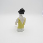 Large Antique Half Doll Wearing Yellow Dress, Black Hair, Great Hands — photo 3