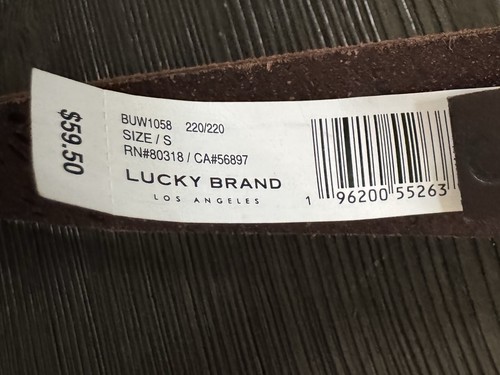 Lucky Brand Brown Leather Belt Bohemian Boho Chic Floral Perforated Cut-Out S - Picture 6 of 10