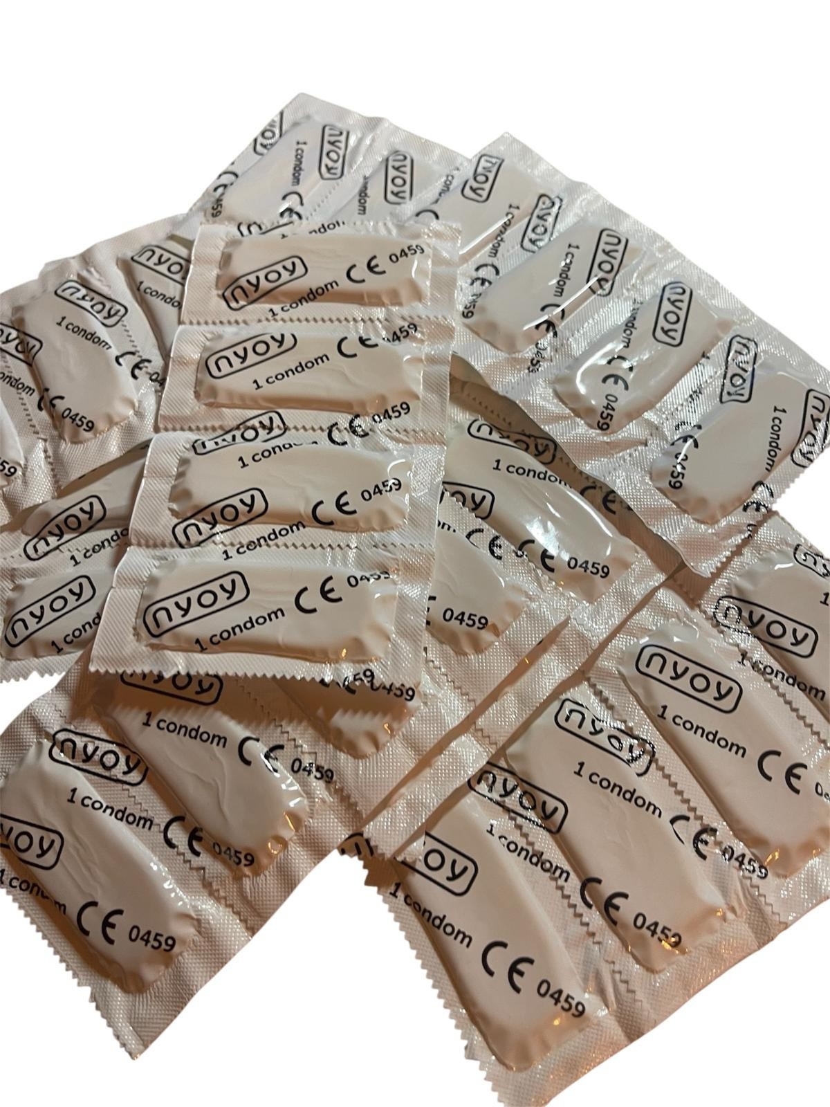 nyoy Marken Kondome Condoms 40 Stück feuchte, Standardgröße 53 mm transparente