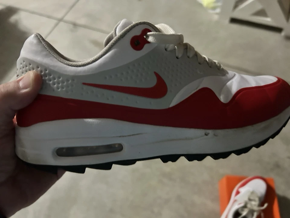 ! Nike Air Max 1 Golf Shoes Size 8.5 University Red & White Gray - Image 4 of 4