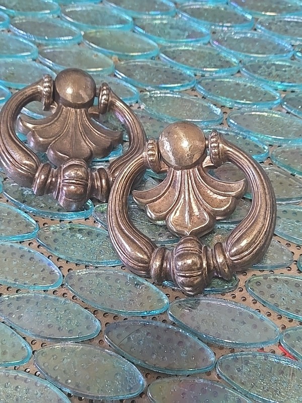 Vintage Drop Handles Drawer Door Dresser Pulls Furniture Vintage Hardware Pair 
