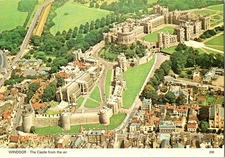 Aerial View Windsor Castle England Charles Skilton 1960s Continental Postcard