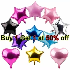 5 Pcs 18" Heart Round Star Solid Foil Balloons Helium Wedding Baby Holiday Party