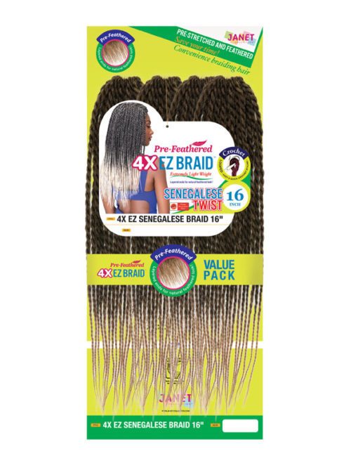 JANET COLLECTION CROCHET BRAIDING HAIR 4X EZ SENEGALESE BRAID 12