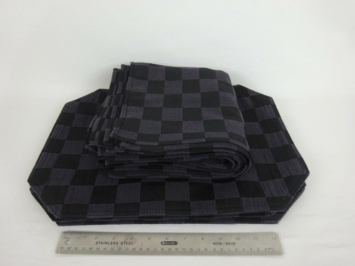 Black & Gray Checkered Placemats (6) w/ Matching Napkins (12) ~ Cotton Blend ~ - Picture 7 of 7