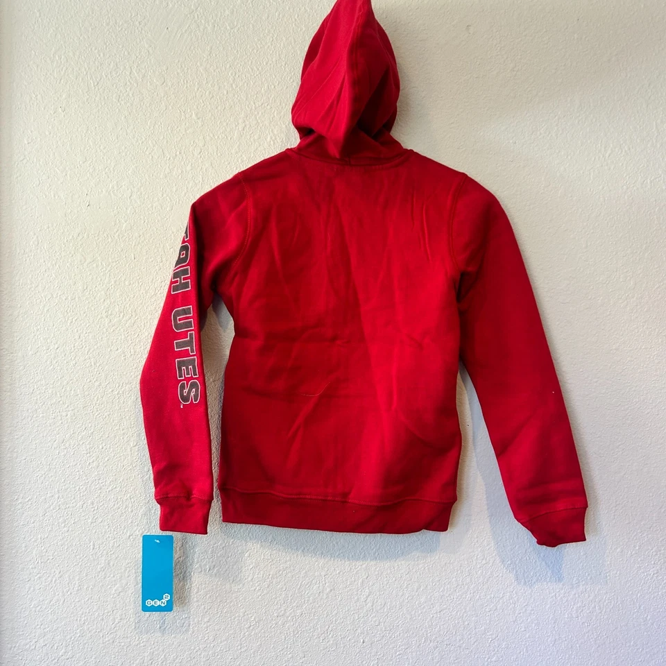 NWT Utah Utes NCAA - Youth MEDIUM 10/12 - Full Zip Hoodie Sweatshirt Red - Image 2 of 4