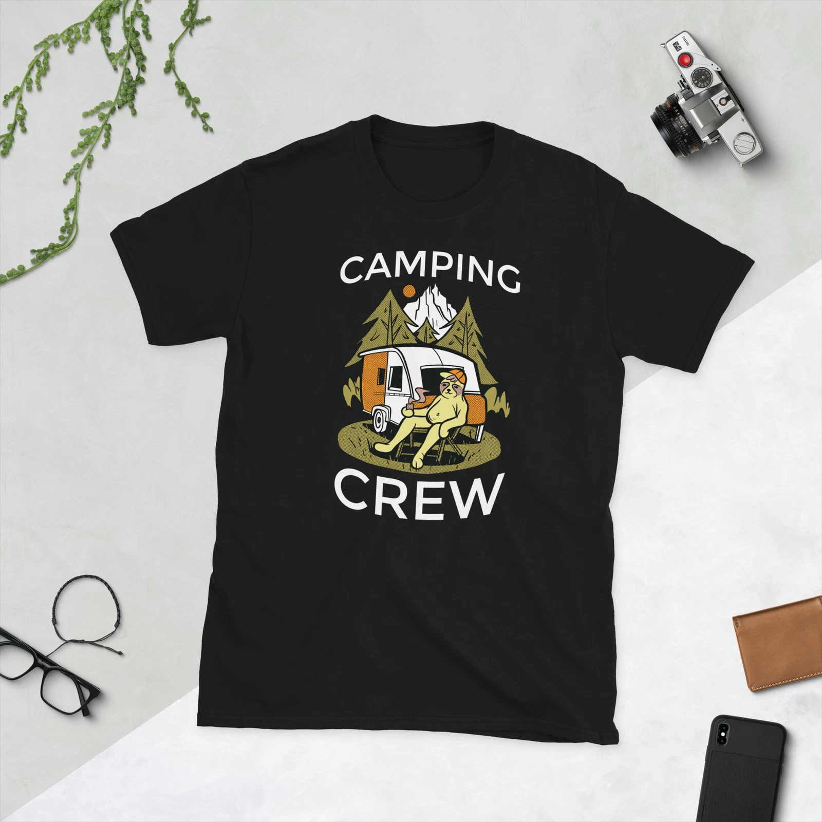 Camping Crew Outdoor Campfire Sloth Camping T Shirt