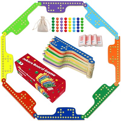 Bunte Joker und Murmeln Brettspiel Heringe und Joker Kartenspiel für 2-8 Spieler