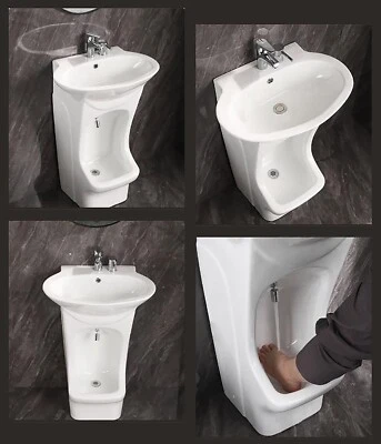 Easy Wash Dual-Level Wudu Basin, Tap & Fittings. Large foot wash & Round sink