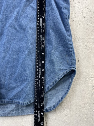 Ladies Vintage Denim Shirt Plus Size 2X 20-22 Gold Stud Blue Jean Western 80s - Picture 8 of 9