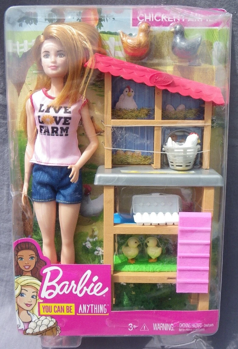 Barbie Chicken Farmer You Can Be Clearance 2018 Mattel FXP15 Doll Box  Damaged