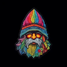 Halloween Gnome Patch Iron-on Applique Scary Magic Fantasy Legend Decorative