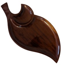 MCM, Vintage Solid Mahogany Divided Serving Tray Tiki Bar