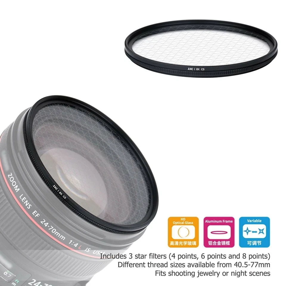 4 6 8 Point Variable Star Filter Kit Set for Canon Sony Nikon Camera+Filter Case - Image 4 of 4