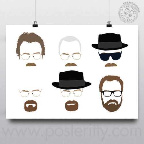 BREAKING BAD Walter White Heads Minimalist Poster Posteritty Minimal Heisenberg - Picture 1 of 1