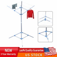Rotary Clothesline Dryer Laundry Rack Folding Clothes Drying Umbrella 60" 3 Arms