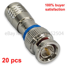 20 BNC COMPRESSION COAX CONNECTOR RG59 CABLE CCTV MALE